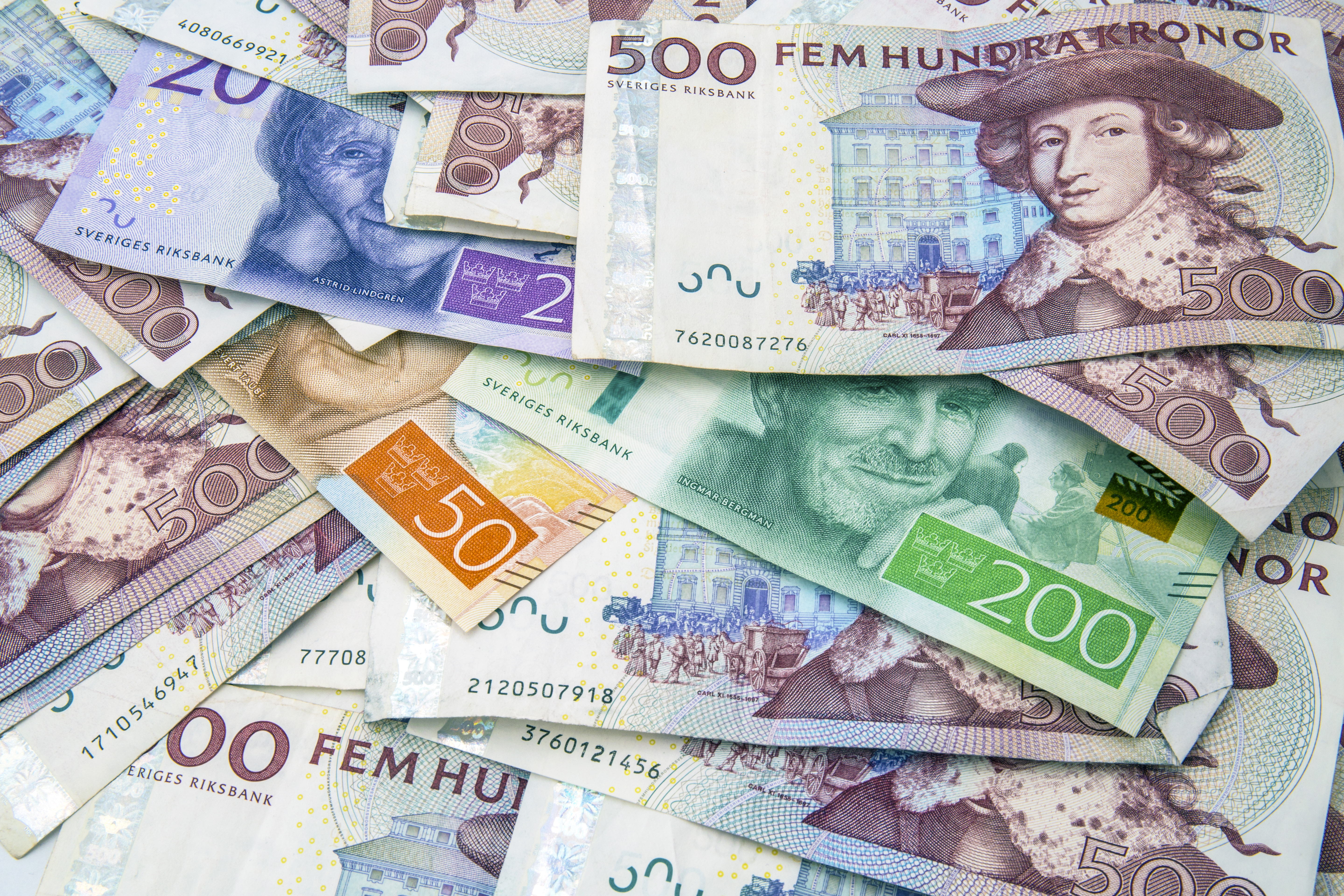 Bild på svenska pengar